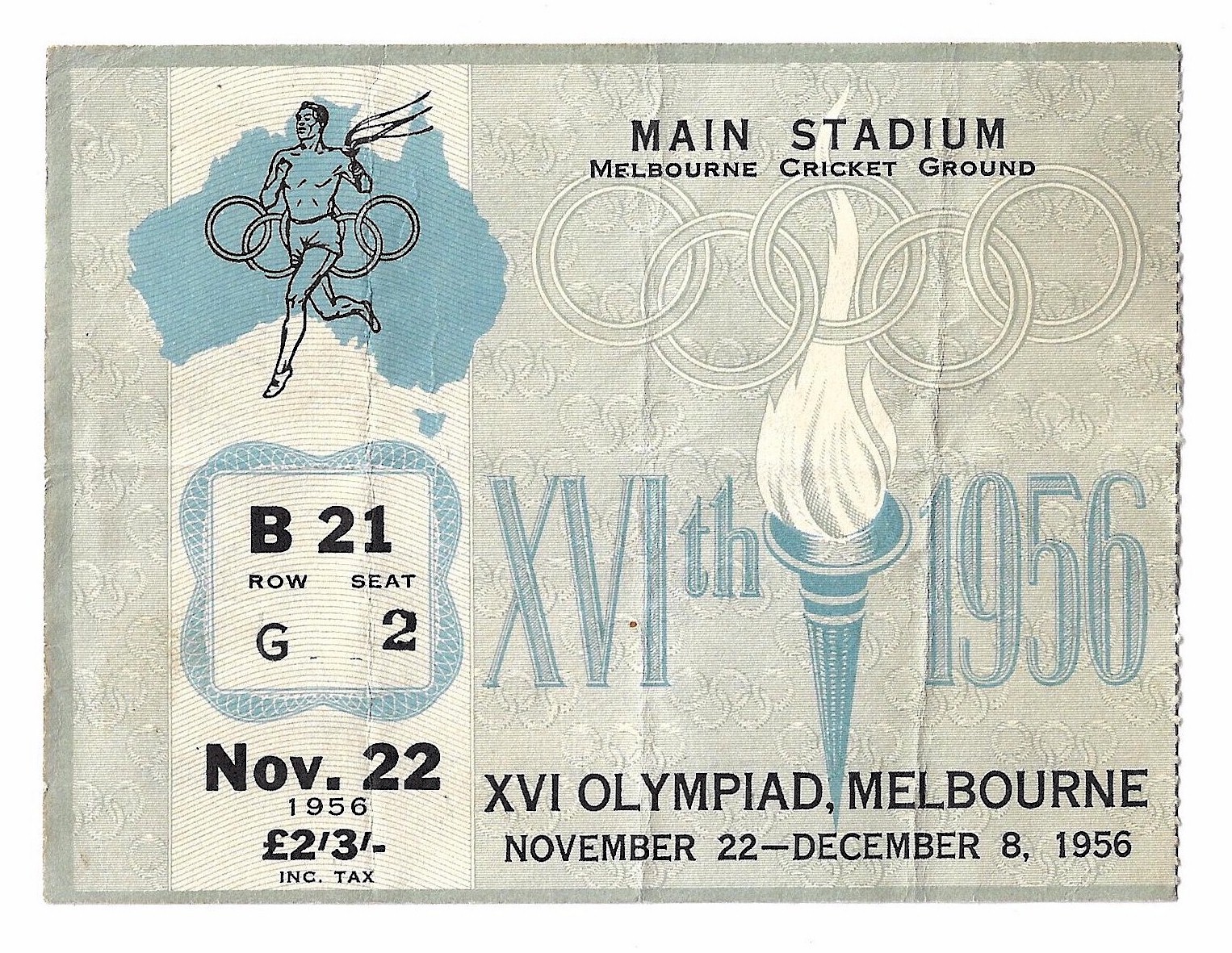 1956 Melbourne Ticket