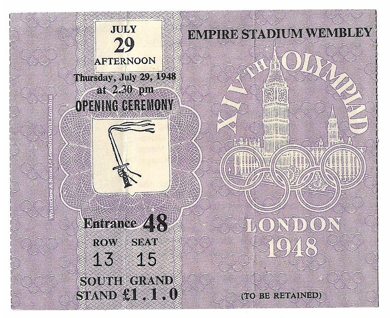 1948 London Ticket